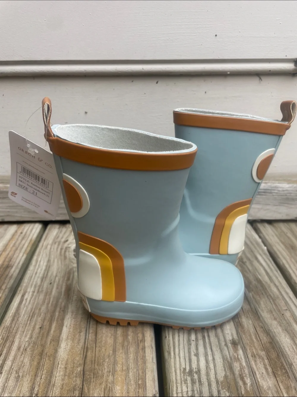 NWT Grech & Co. Light Blue Rainbow Rain various sizes